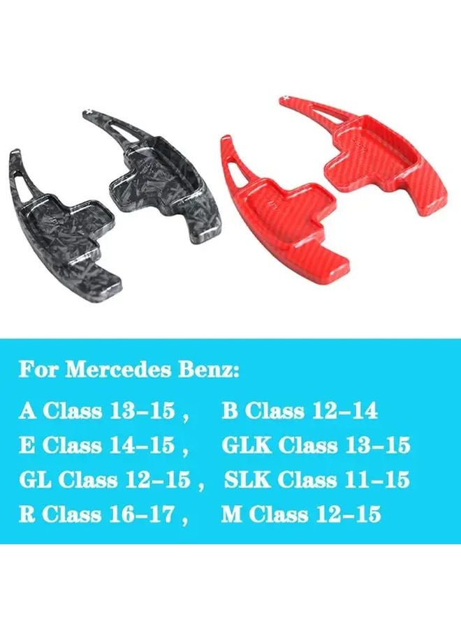 مقبض تمديد مجداف ناقل الحركة لعجلة القيادة الحمراء الكربونية لمرسيدس بنز فئة A B E GLK GL SLK R M - Image 5
